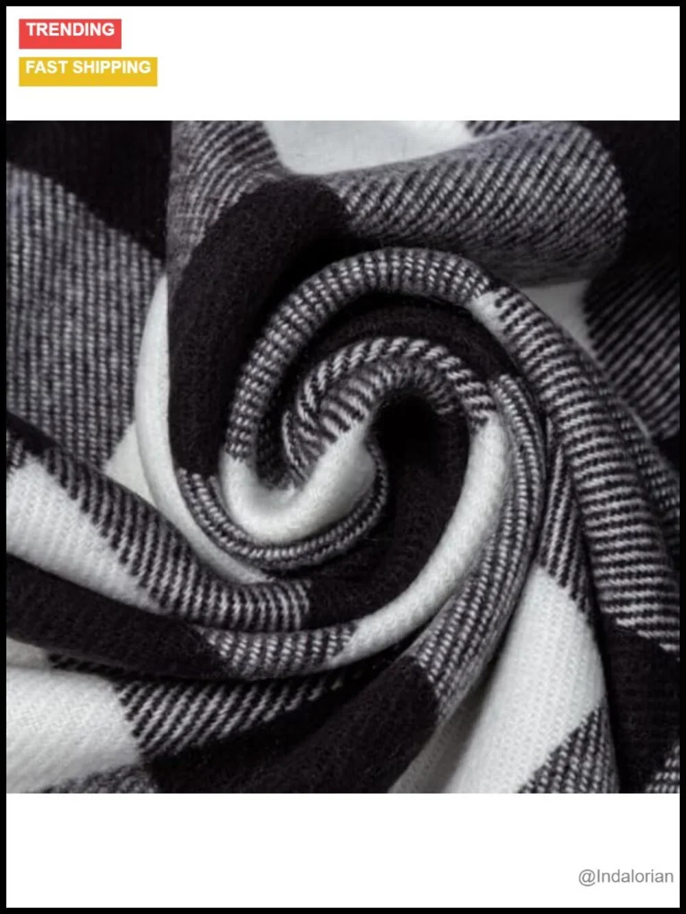 Winter Plaid Neck Scarf Unisex Warm Soft Acrylic Classic Fall